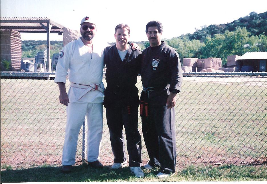Sigung LaBounty, Me, Master John Sepulveda 1994 at Sifu Duffy's American Kenpo Homecoming Camp Texas